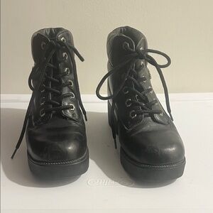 Black Lace-Up HARLEY DAVIDSON COMBAT BOOTS